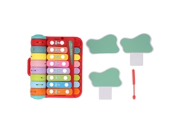 Mali piano de Batida Manual Portátil para Bebê Brinquedo Musical Educacional Infantil Vermelho