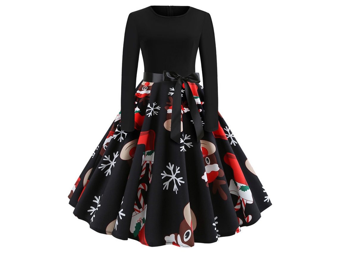 Vestido de Natal Vintage Feminino Vestido de Coquetel Acessórios para Fantasia de Feriado Xg