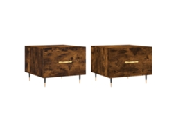 Conjunto de Mesa Centro 2 Pcs Madeira Processada Cor Fumado MAISON EXCLUSIVE (50x50x40 cm)