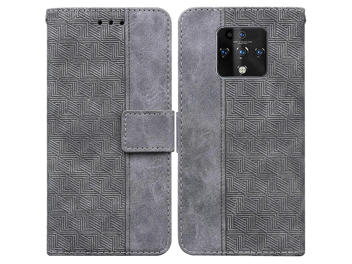 Capa De Couro Com Relevo Geométrico Para Tecno Camon 16 Premier