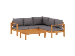 Conjunto de 4 Sofás de Jardim com Almofadões Acácia Maciça MAISON EXCLUSIVE