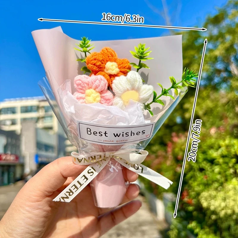 Mini Buquês De Crochê, Presentes De Flores De Crochê Feitos À Mão