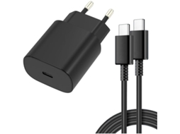 Carregador Rápido 45 W Com Cabo Usb-c, Preto 1 Unidade, Compatível Com Samsung