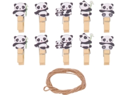 Conjunto 50 Prendedores Fotos Madeira Bambu Design Panda Folha Resistentes Duráveis Ideais Decoração Parede GOKOCO