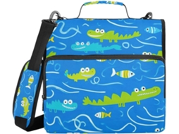 Pasta Organizadora De 3 Argolas, 8cm Com Alça, Inclui Bolso Com Zíper, Pasta Portátil Escola Escritório
