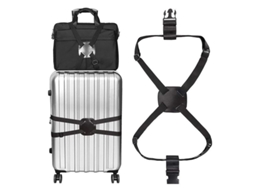 Alça Elástica Ajustável Para Mala De Viagem Com Fivela, Acessório Para Fechamento Seguro, Preta