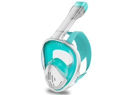 Nova Máscara Respiratória Facial Completa 2024ângulo De Visão De 180° Antiembaçante Traje De Mergulho Com Snorkel Branco Verde P/m SUNNY SPACES