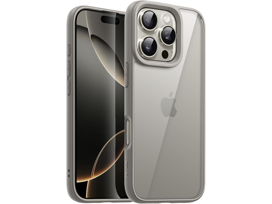 Capa Para Iphone 16 Pro De 6, 3 Polegadas, Resistente A Impactos, Estrutura Em Tpu Fosco De Cor Sólida, Transparente (titânio Natural)