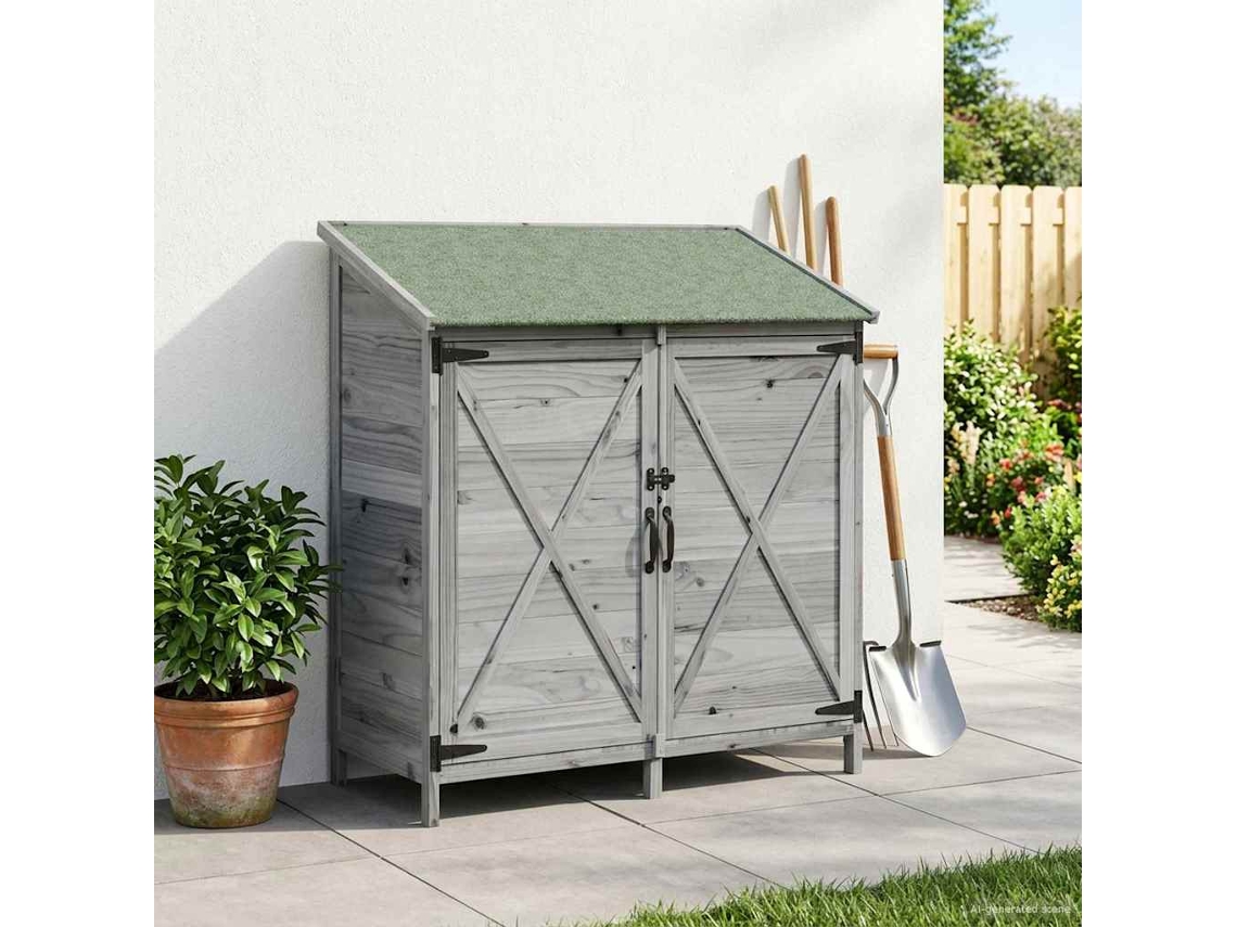 Vidaxl Galpão De Jardim Cinzento 106 X 56 X 113,5 Cm