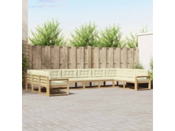 Vidaxl Conjunto De Sofás Para Exterior 10 Unid. Branco E Creme