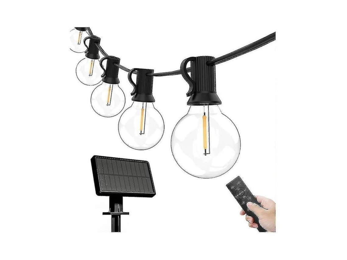 Luces De Patio Exterior Solares G40 Impermeables Ip65 Con 3 Modos De Iluminación 25ft