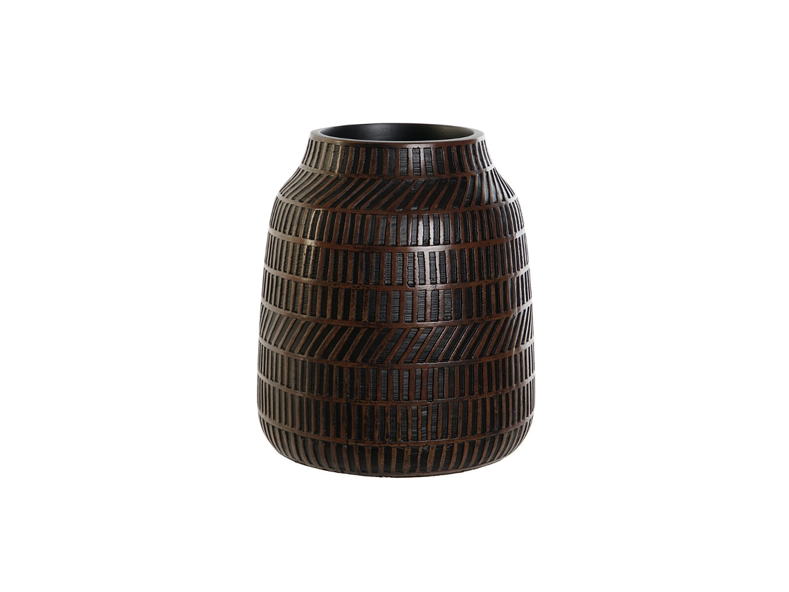 Vaso Colonial Home Esprit Marrom Preto Resina 19 x 19 x 21 cm