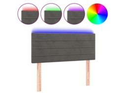 Led Headboard, Led Headboards Vidaxl Cinzeto Veludo (80 X 5 X 78/88 Cm)