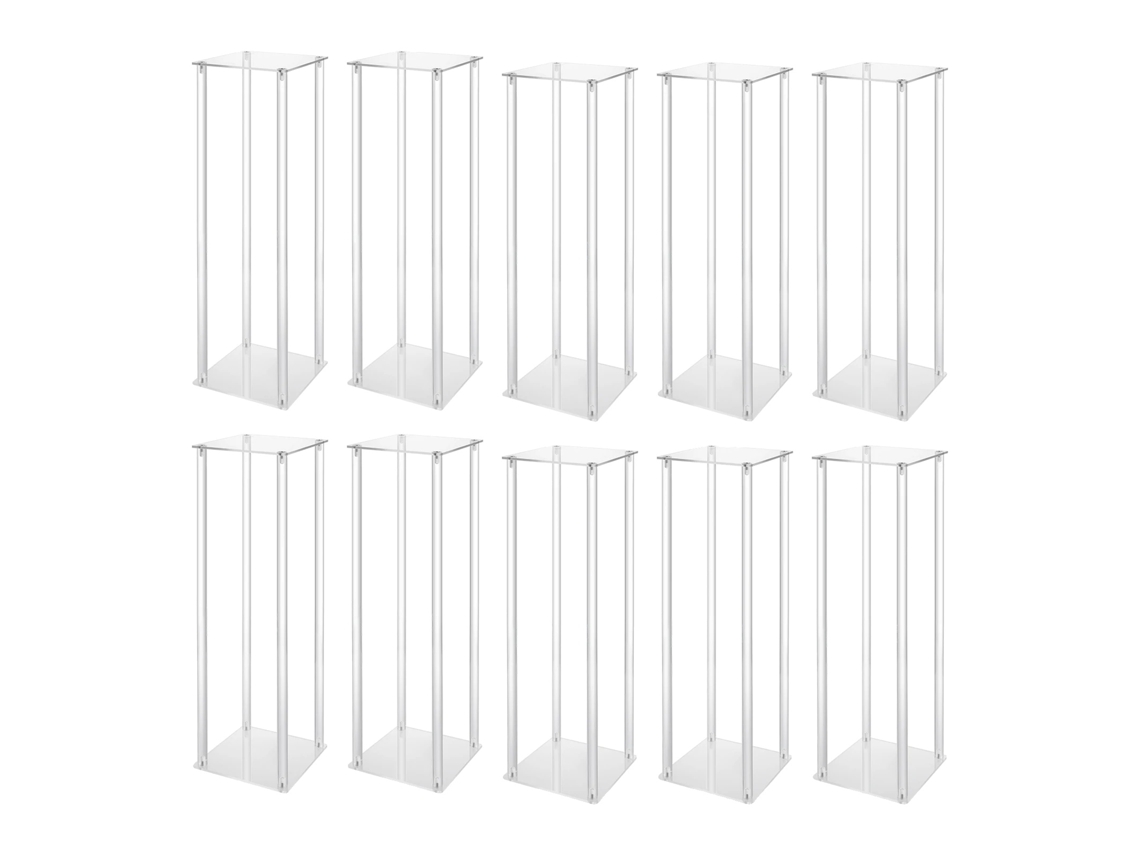 Suportes de flores de acrílico para casamentos, design moderno, capacidade de 3 kg, OEM limpo