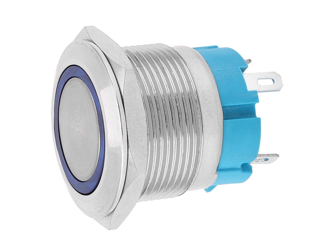 Interruptor de Botão Auto bloqueio 4 Pinos Azul 3 6vdc