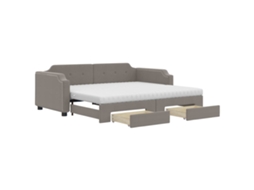 Daybed With Trundle, Daybeds With Trundles Vidaxl Cinzento-acastanhado Tecido (90 X 200 Cm)