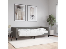 Vidaxl Sofá-cama Com Colchão 90x200 Cm Tecido Cinzento-escuro