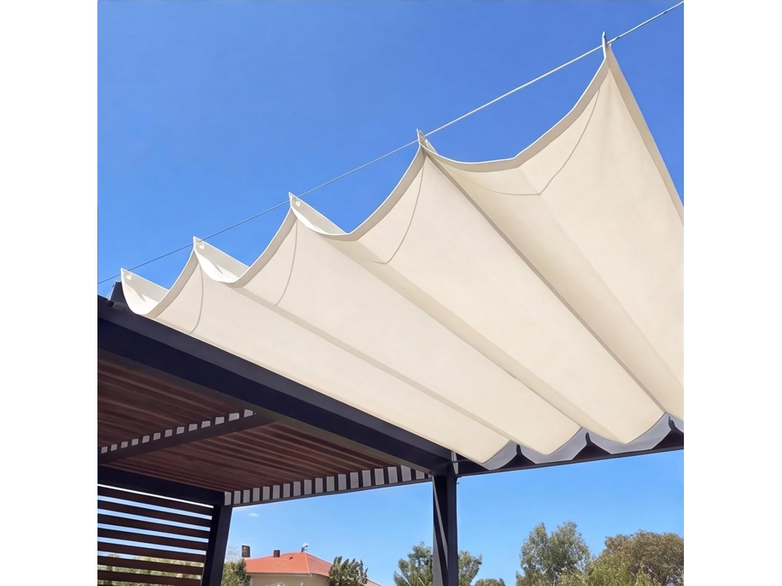 Toldo Retrátil Ondulado Impermeável 210 X 230 Cm Para Terraço