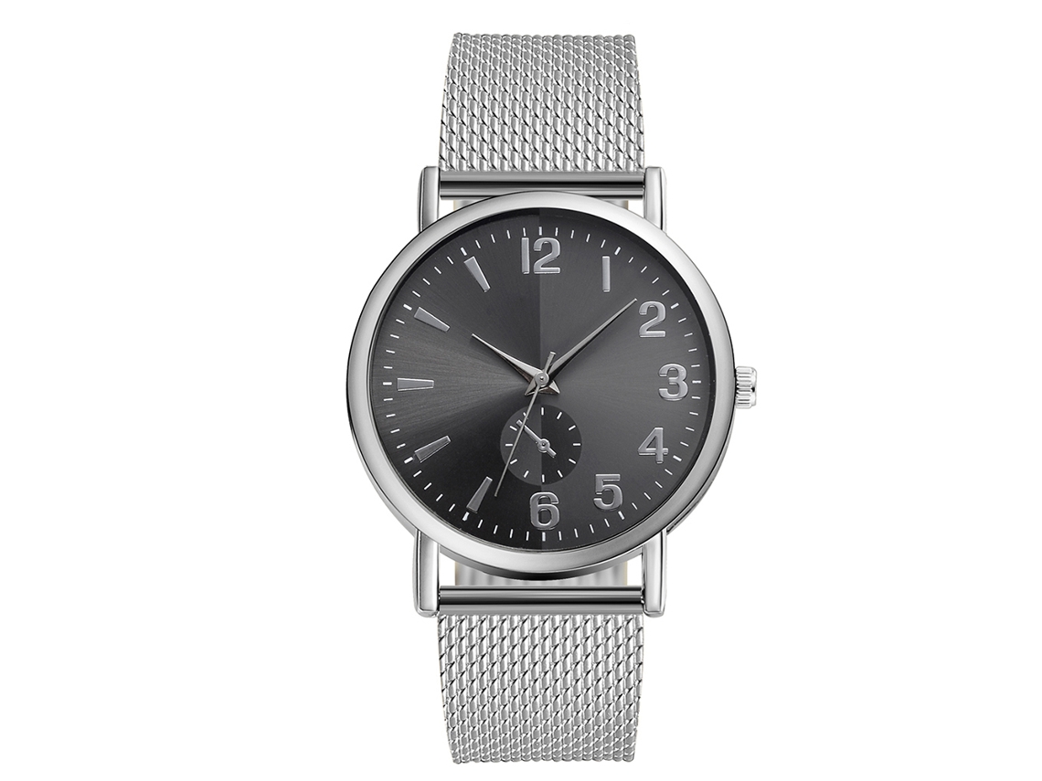 Reloj De Muñeca Unisex Vansvar De Plástico Simple Dial Redondo Cuarzo (plata Negro)