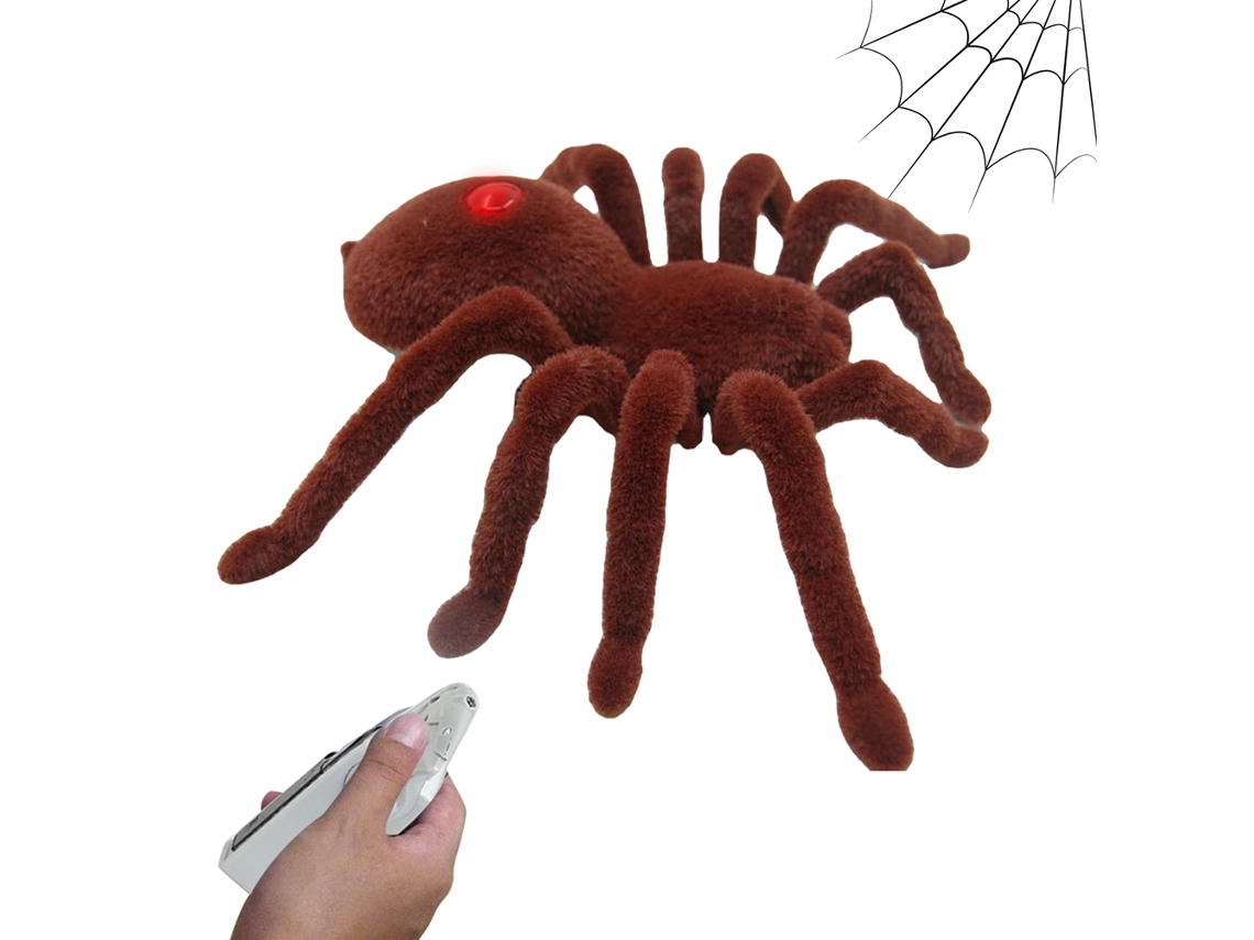 Primerox brinquedo Aranha de Controle Remoto Assustador para Halloween com Pelúcia e Brincadeiras de Engano