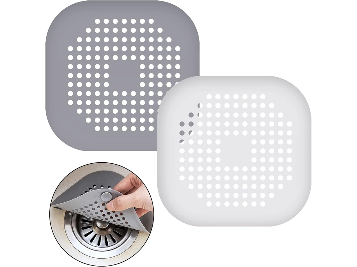 Kit com 2 Protetores de Ralo Silicone Ventosa para Chuveiro BRILVIBERA