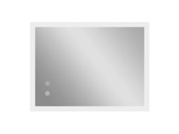 Espelho De Banheiro Led Antiembassante Com 3 Cores E Brilho Regulável, Em Metal E Vidro, 80x60x3 Cm
