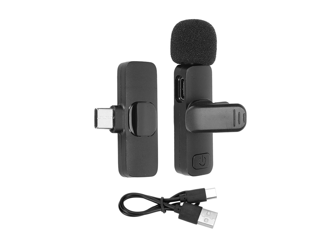 Lurelia Microfone De Lapela Sem Fios Redução De Ruído Plug And Play Tipo C Para Gravação