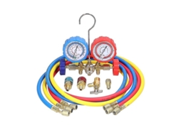 2026 conjunto de Manômetros de Válvula Dupla de Latão para Ar Condicionado com Mangueiras 5ft Adaptadores R12 R22 R134a R502