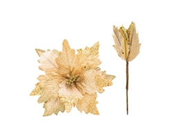 Flor Artificial Poinsettia Com Caule Retrátil Nas Pétalas
