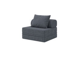 Sofá Modular 1 Lugar Convertível Veludo Regular Cinza SKOFFA