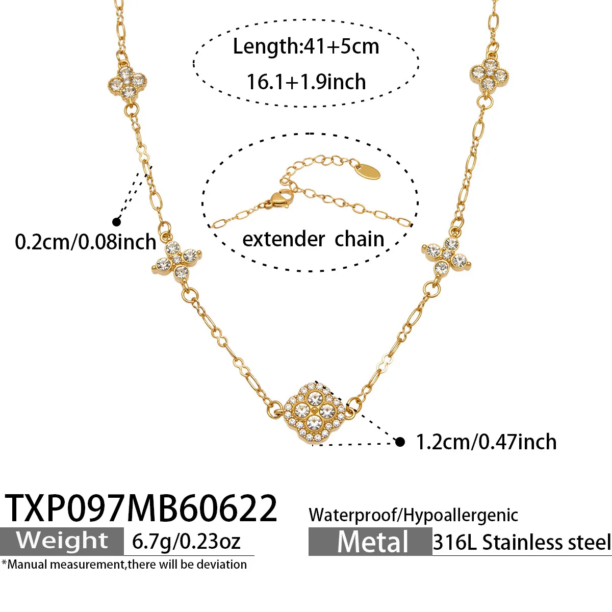 Conjunto De Colar E Pulseira Com Flor De Cristal (colar Dourado), Estilo Moderno, Elegante E Requintado.