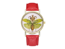 Reloj Unisex De Cuarzo Con Correa De Cuero Pu Y Números Romanos (rojo)