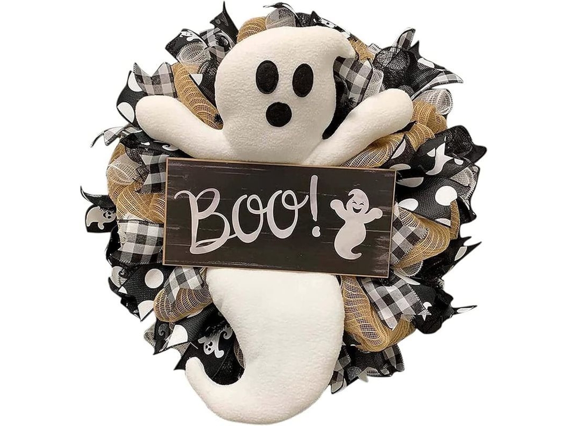 Guirlanda de Halloween com fantasmas para porta