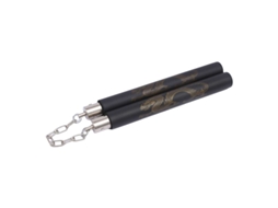 Nunchaku Para Adultos E Crianças, Com Impressão De Dragão, Preto, 28 Cm