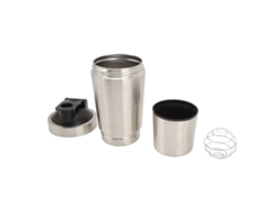 Copo Shaker Aço Inox 600ml Pré treino Prata