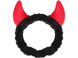 Diabo Chifres Tiara em Pelúcia Preta, Macia E Prástica, Lavável.