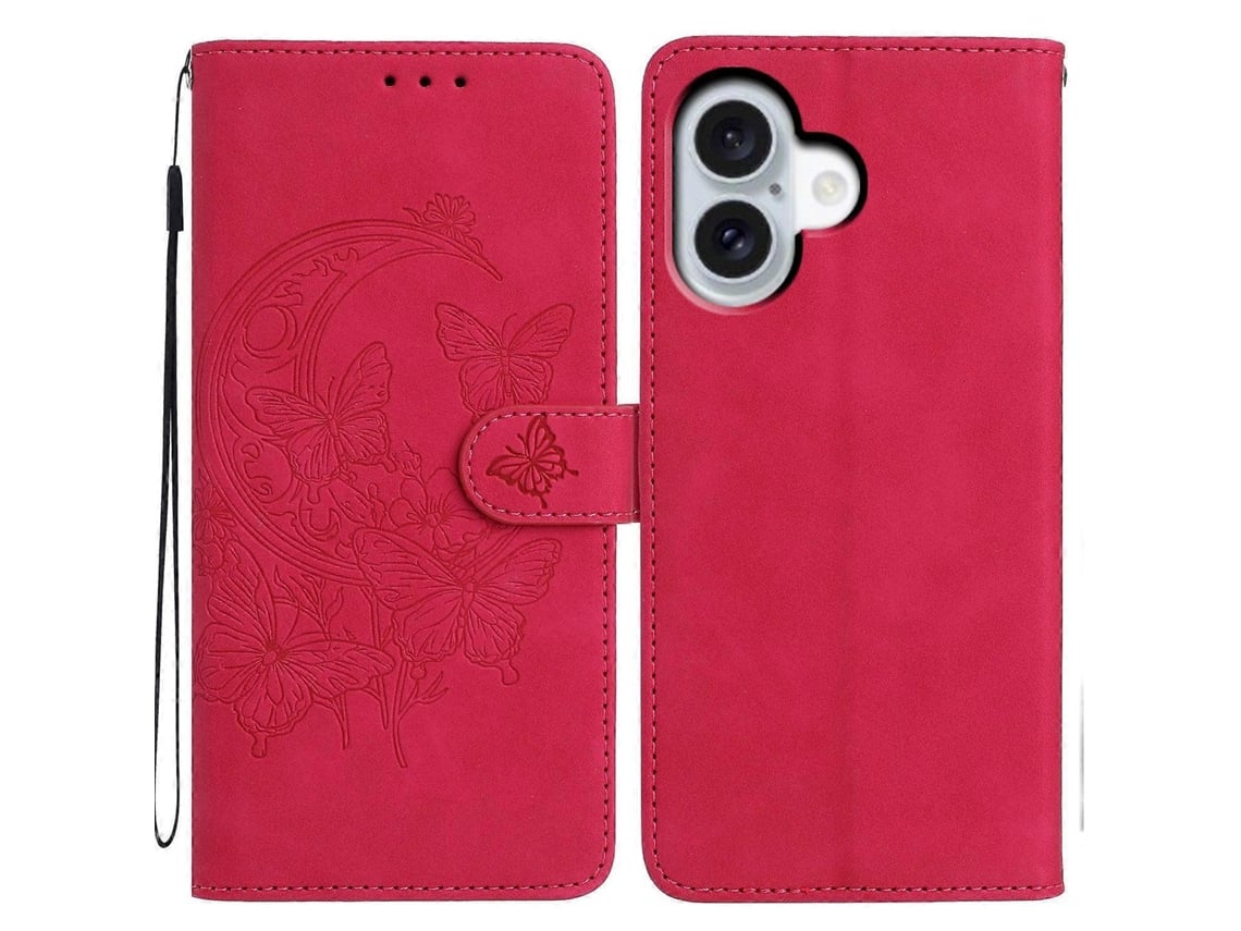 Capa De Celular De Couro Com Estampa De Dança De Borboleta Ao Luar