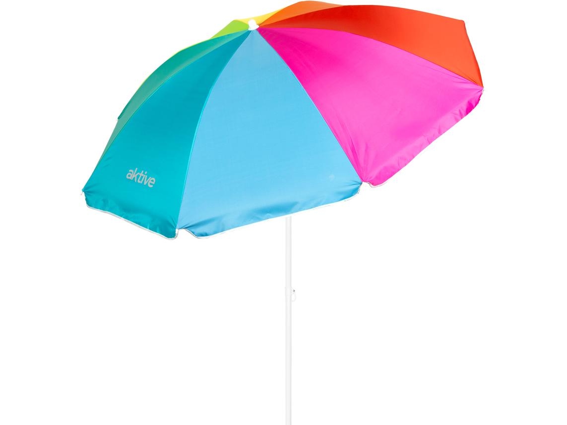 Guarda-Sol de Praia AKTIVE Proteção UV50 (Multicor - Poliéster - 180x180x185 cm)