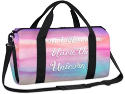 Bolsa Esportiva Divertida com Estampa de Unicórnio (45x21,5x23cm) tecido de poliéster