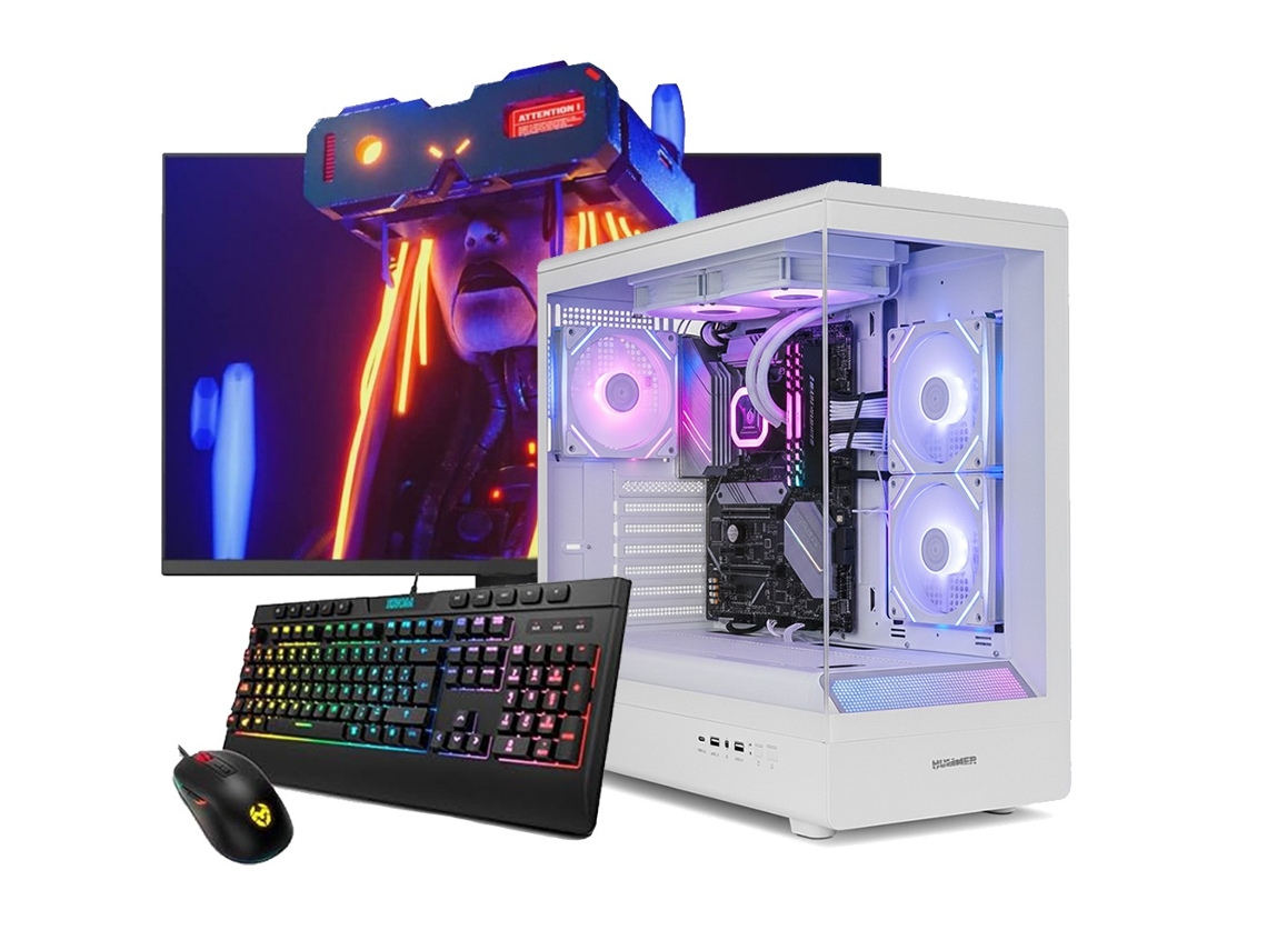Computador gamer Neo PC Signal Branca, Intel I5 12400 / 8 GB DDR4 / SSD de 480 GB / Monitor Full HD de 27 polegadas / Windows 11