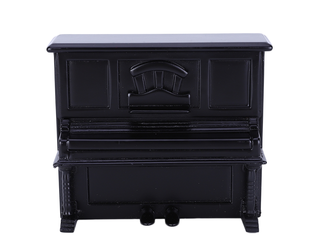 Ats mini Piano de Madeira para Casa de Boneca 1:12 Decoração Acessórios Brinquedo Preto