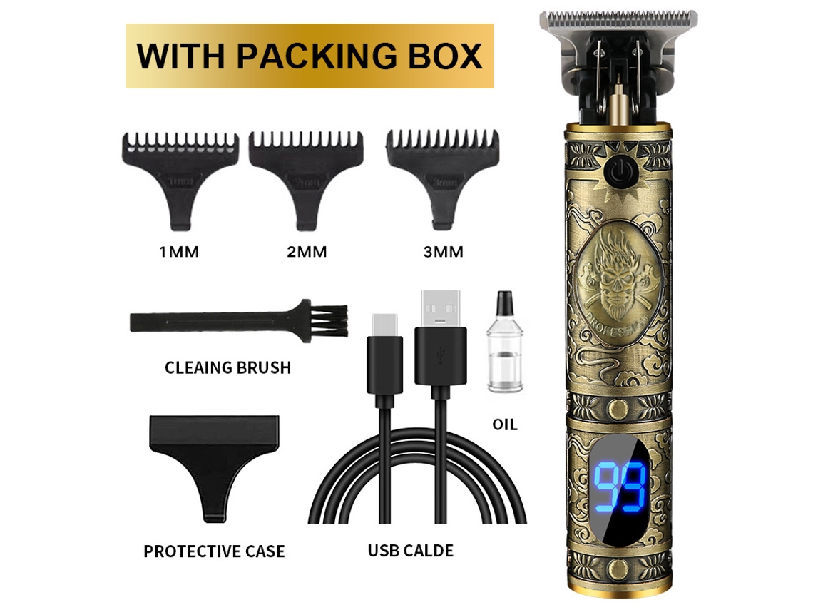 Aparador Cabelo Elétrico Lcd Eletrogalvanizado Em Bronze
