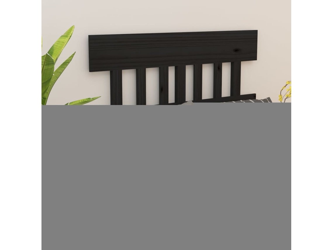 Vidaxl Cabeceira De Cama 123,5x3x81 Cm Pinho Maciço Preto