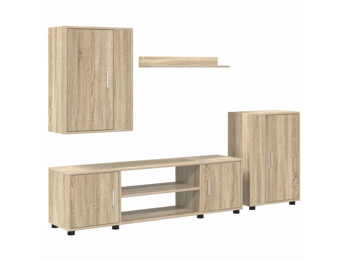 Conjunto de TV Móvel de Parede 4 Peças Carvalho Sonoma MAISON EXCLUSIVE