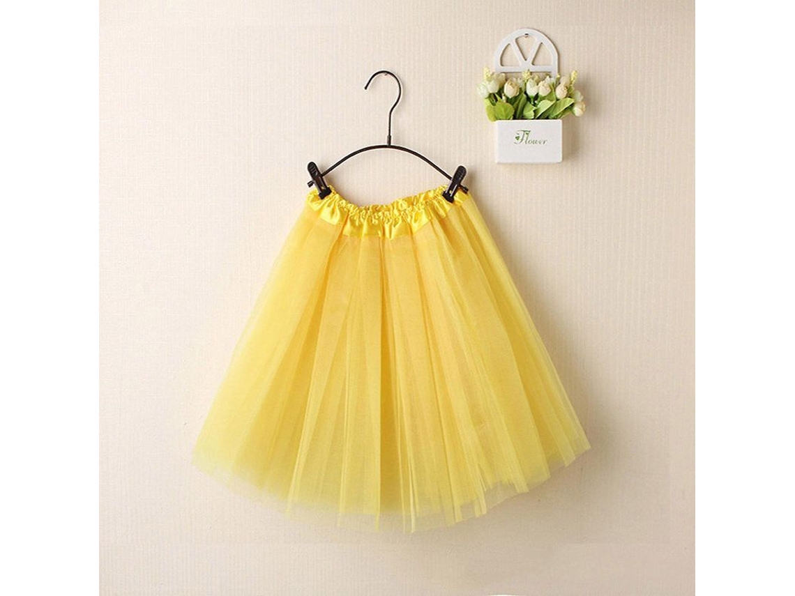 Falda Tutu Para Mujer De Tela Plisada De Alta Calidad, Corta Para Baile Y Ocasiones Diarias Talla Única Amarillo