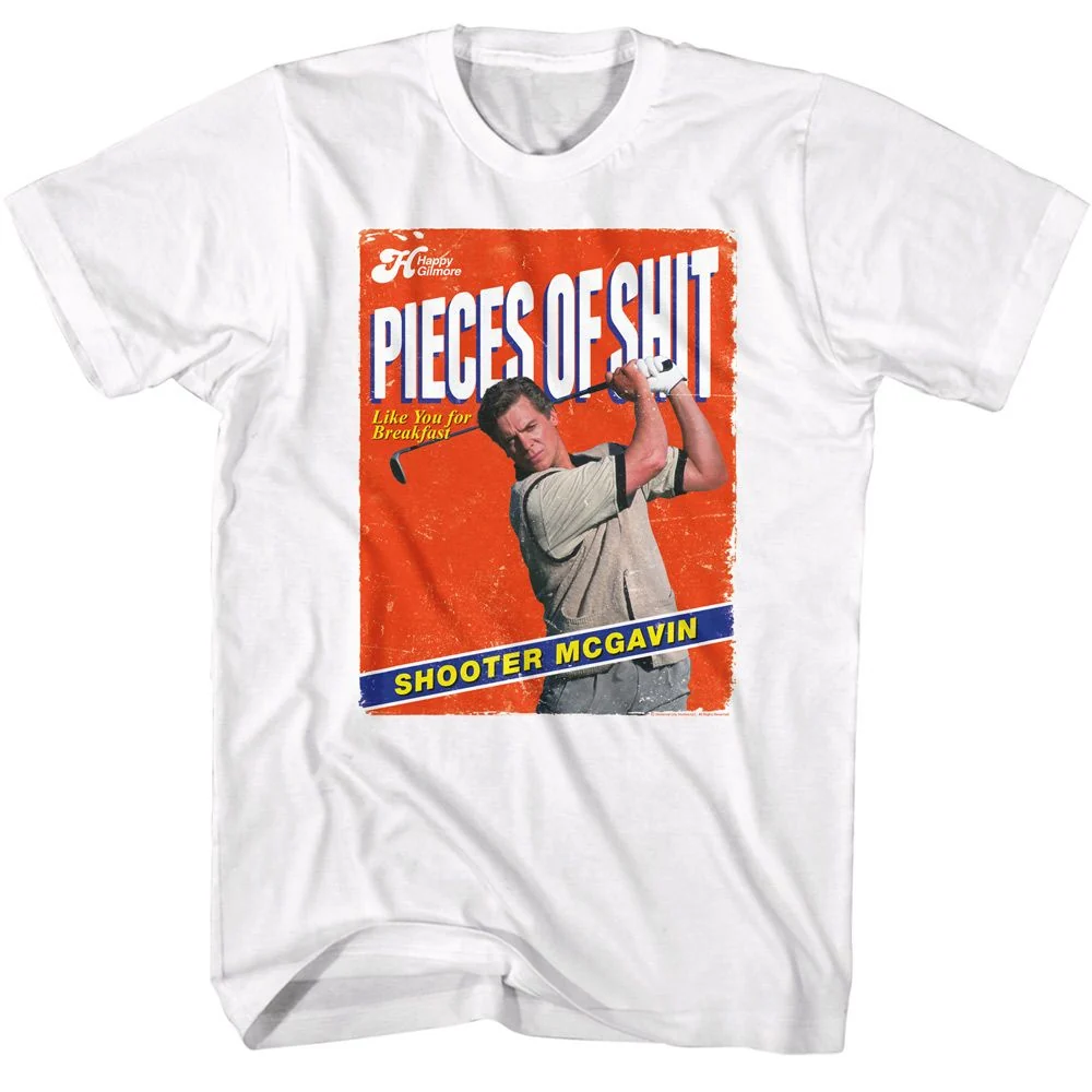 Rockinstone Happy Gilmore Movie Pos For Breakfast White Adult T-shirt Size:s