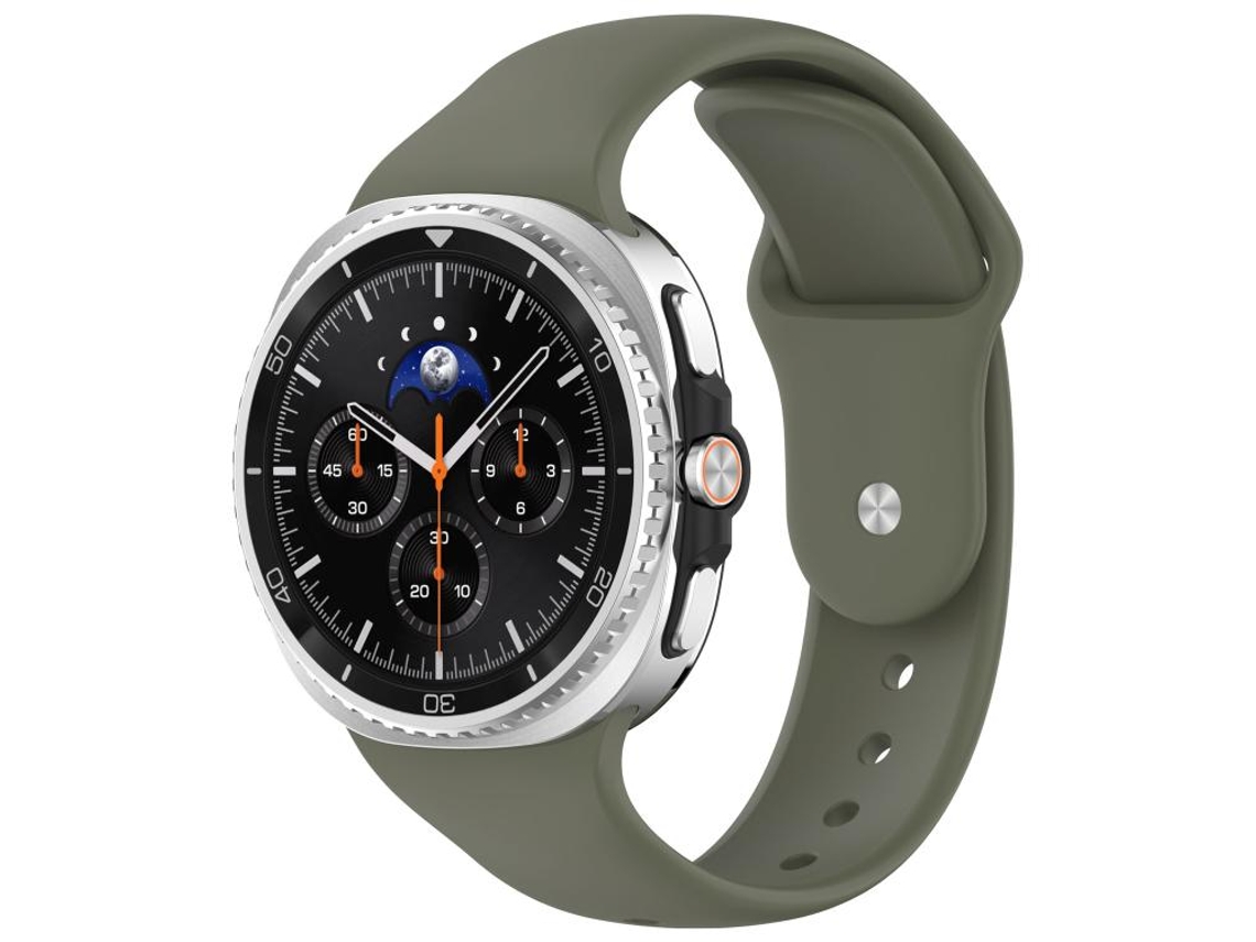 Bracelete para Samsung Galaxy Watch Ultra Silicone Ocean Hole com Fecho Duplo e Furos Cinza e Verde XIAOMOYU (47mm)