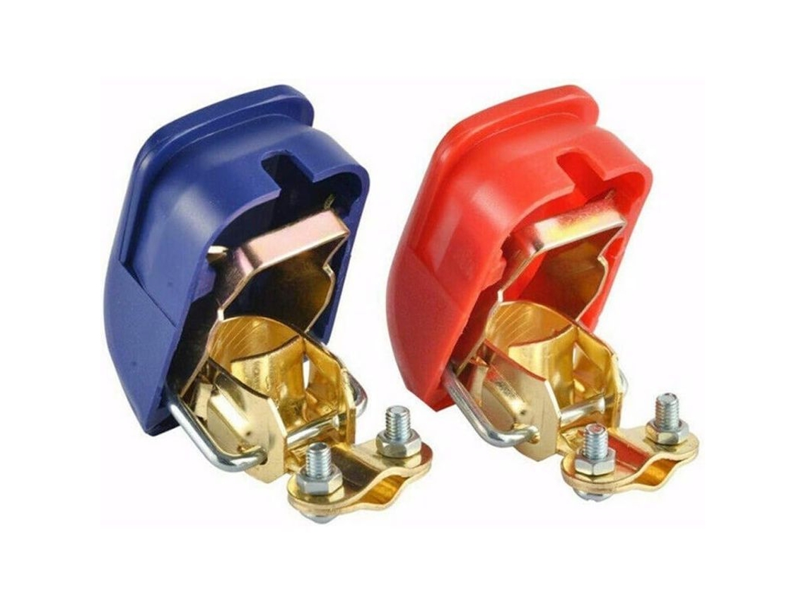 Terminais de bateria 12V rápidos, universal, par, 500A, vermelho e azul S/MARCA