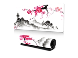Mousepad Gamer Xxl Branco Flores Antideslizante 30×80×0,3 Cm Dureforward