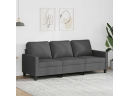 Vidaxl Sofá De 3 Lugares 180 Cm Tecido Cinza-escuro